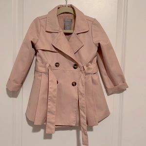 Tahari girls belted trench coat dusty pink